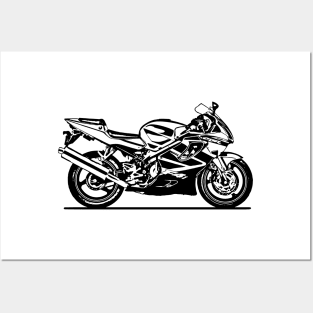 CBR 600 F4i Motorcycle Sketch Art Posters and Art